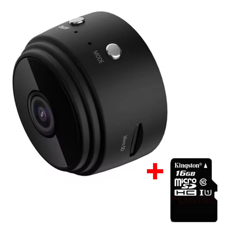 1080P HD Mini WiFi Security Camera – Wireless Remote Surveillance with Night Vision, Voice Recording & Infrared – Compact Home Security Solution